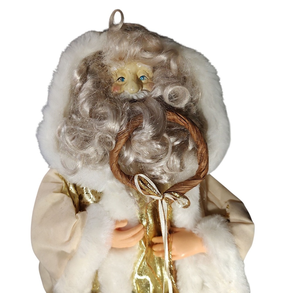 Vintage Old World Tree Topper Santa Claus Father Christmas Nineteen‎ Inch White